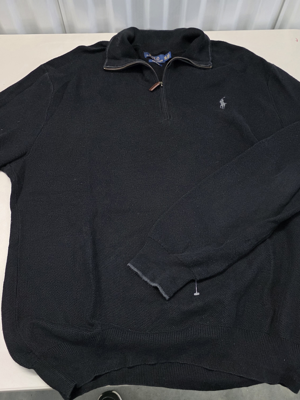 Polo by Ralph Lauren Black Quarter-Zip Knit Sweater